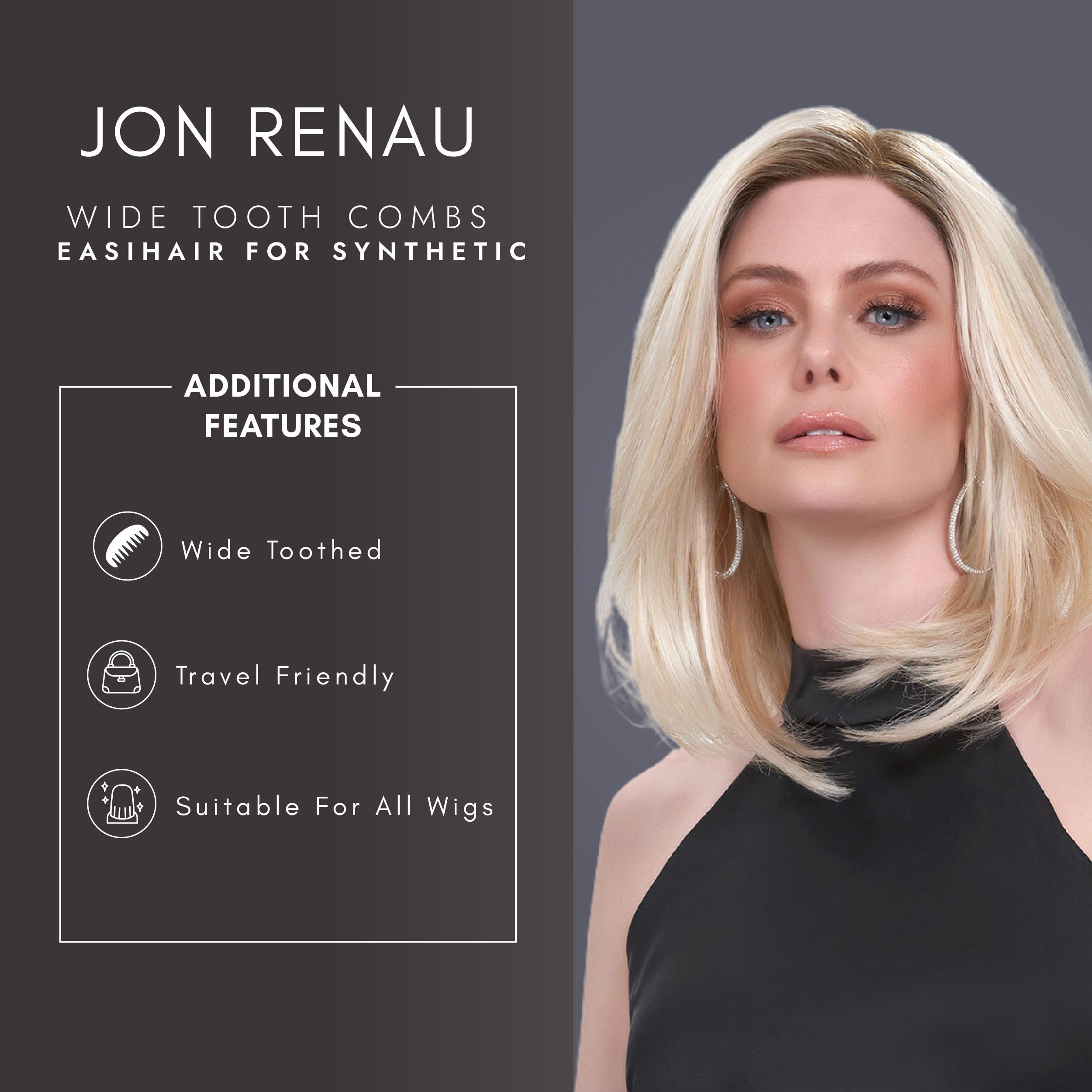 Jon Renau wide tooth comb safe for all cap constructions during wear