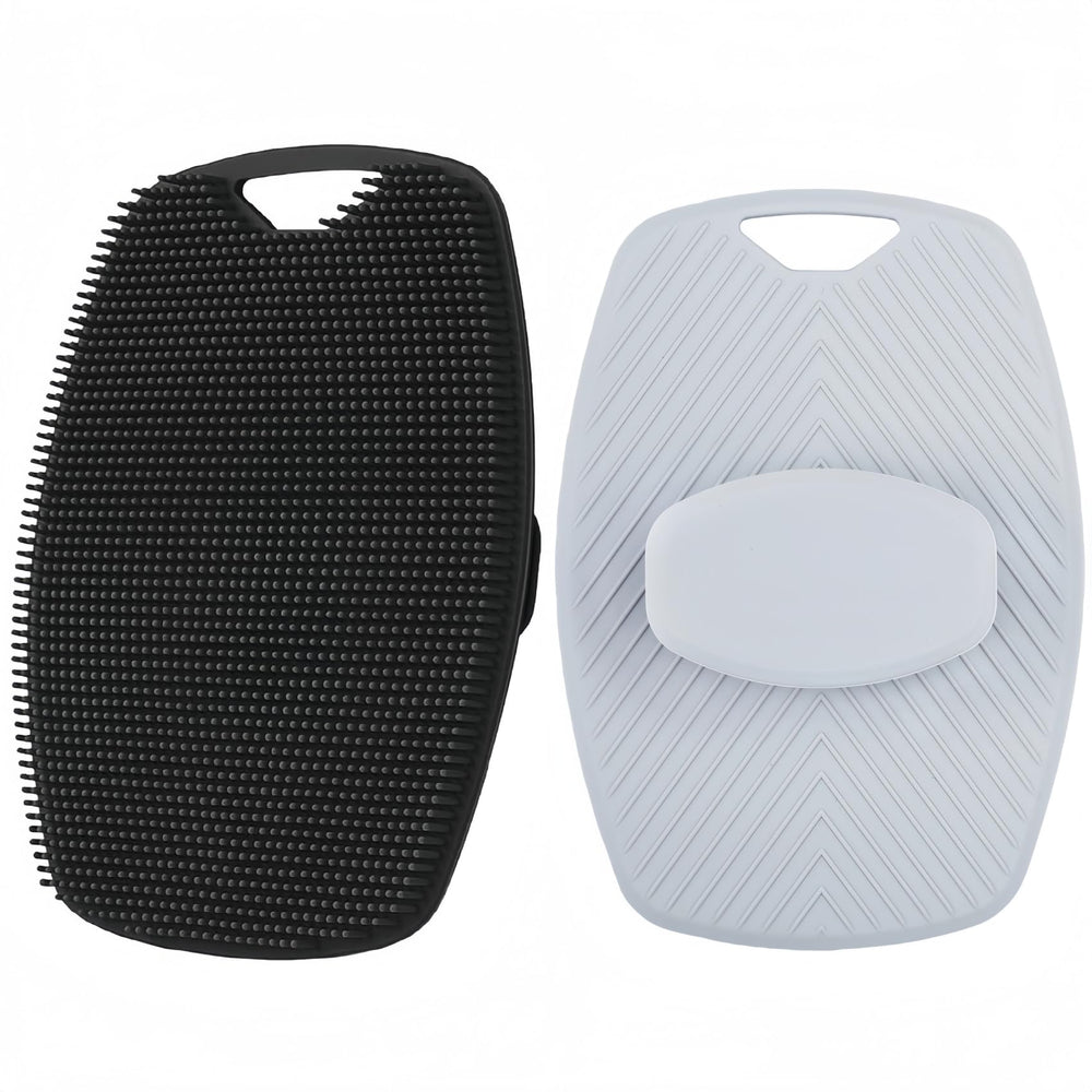 Jopplim dos-pack cepillo corporal de silicona, exfoliación suave para piel sensible.