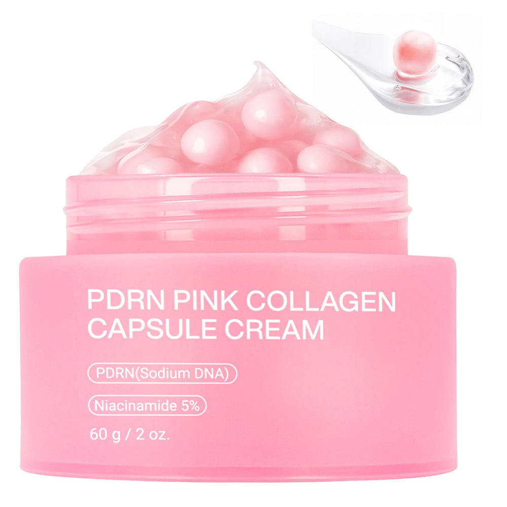 Jorceray PDRN rosado: cápsulas rosadas y gel ligero para hidratación personalizable.