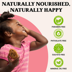 Cabello infantil húmedo tras aplicación de J'Organic Solutions para hidratación ligera