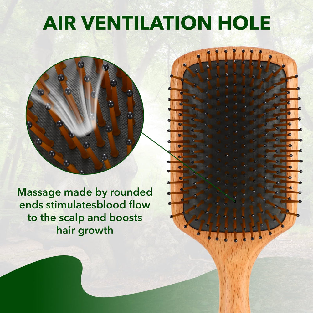 Jorplixy square-paddle brush detangles and styles hair.