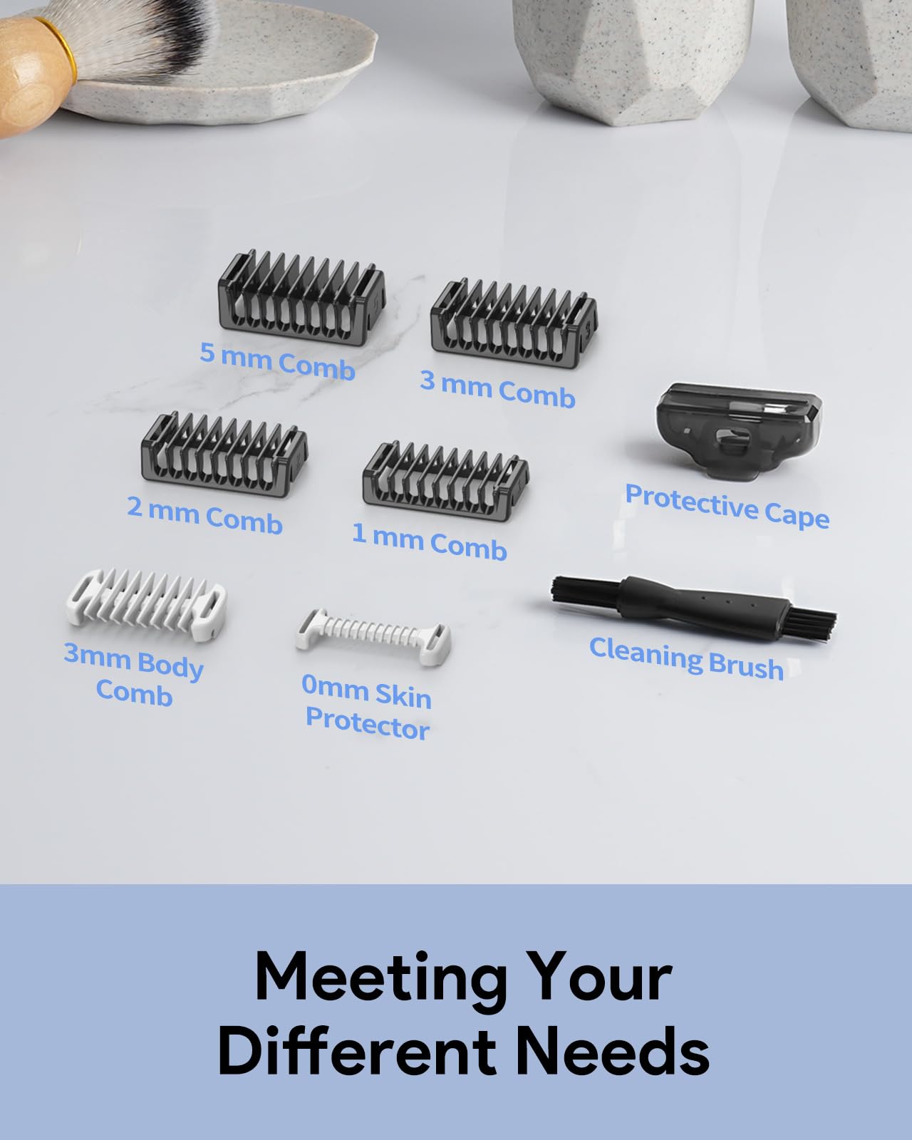 Jorvex Guard Combs Kit includes quick-click installation and easy cleanup.