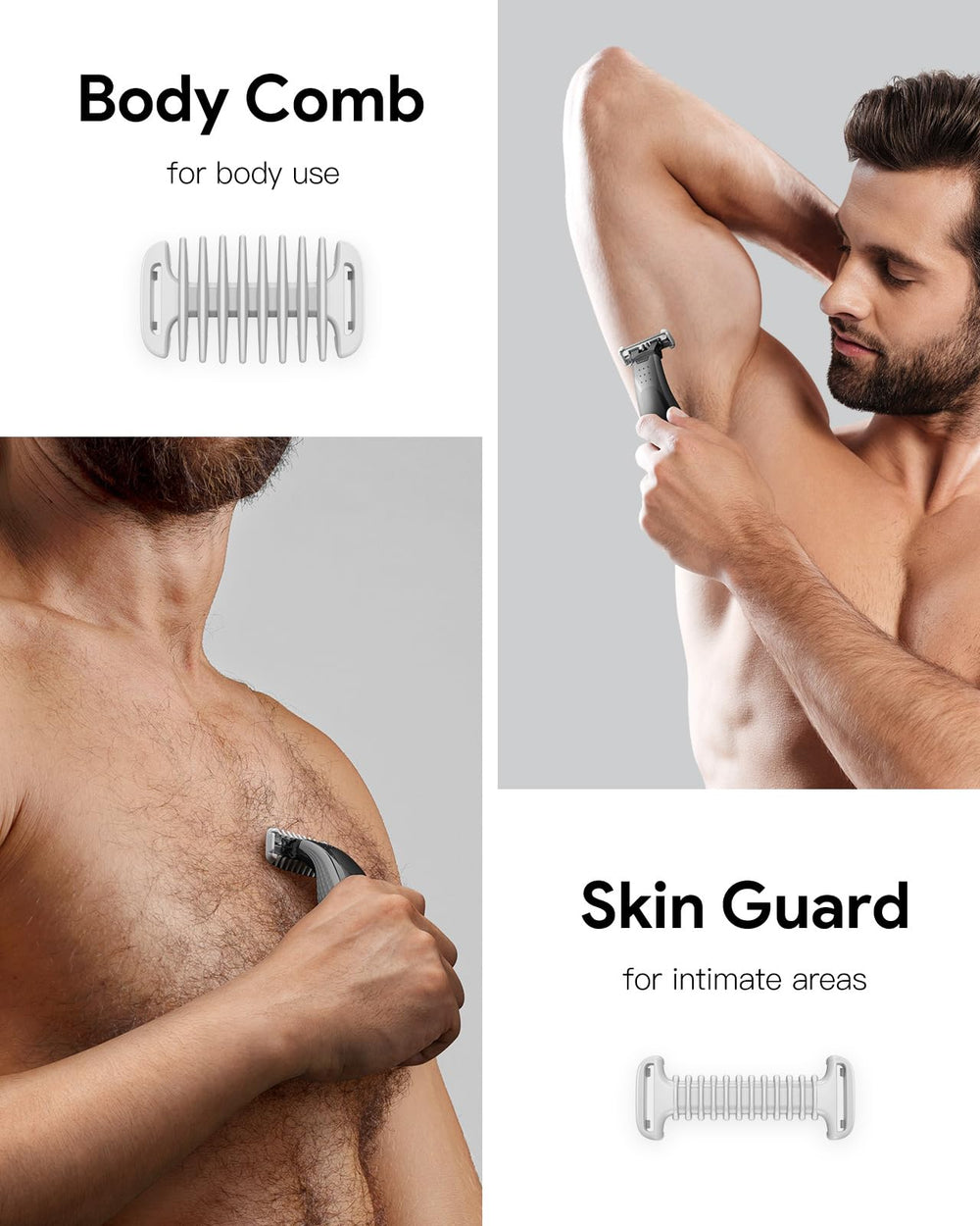 Jorvex Guide Guards 1mm comb for precise beard trimming.