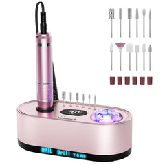 JOSGLOI 40000RPM nail drill with LCD display for precise speed control.