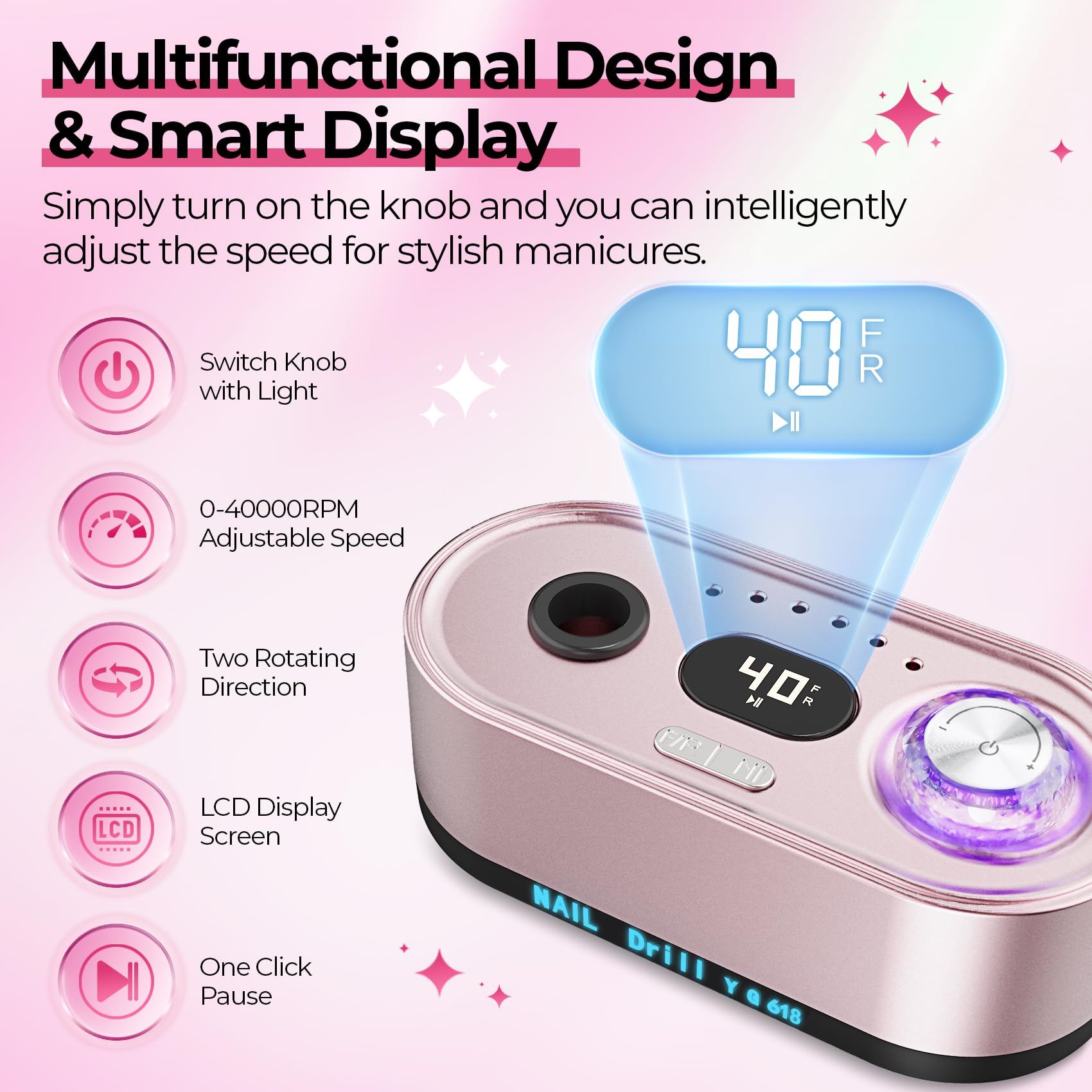 JOSGLOI compact storage keeps bits organized for quick manicures.
