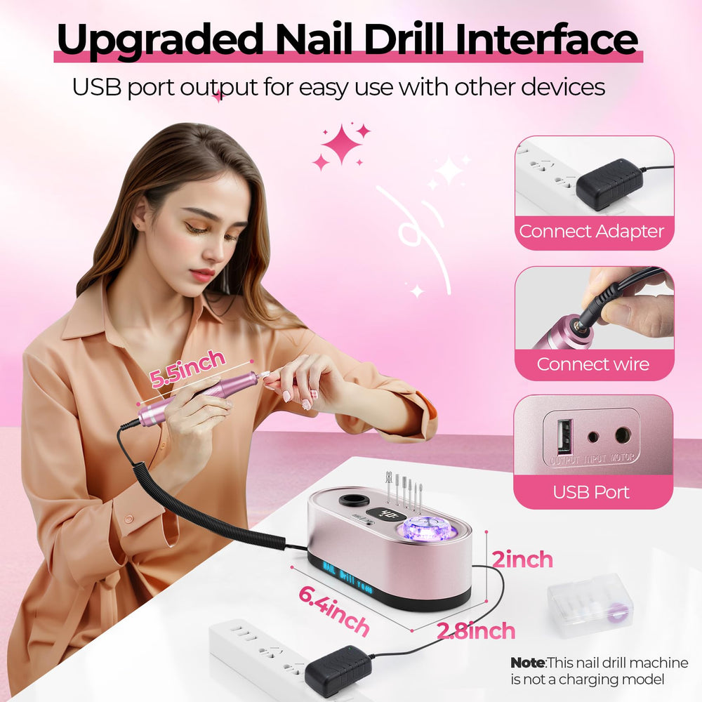 JOSGLOI USB port lets you charge devices during extended nail sessions.