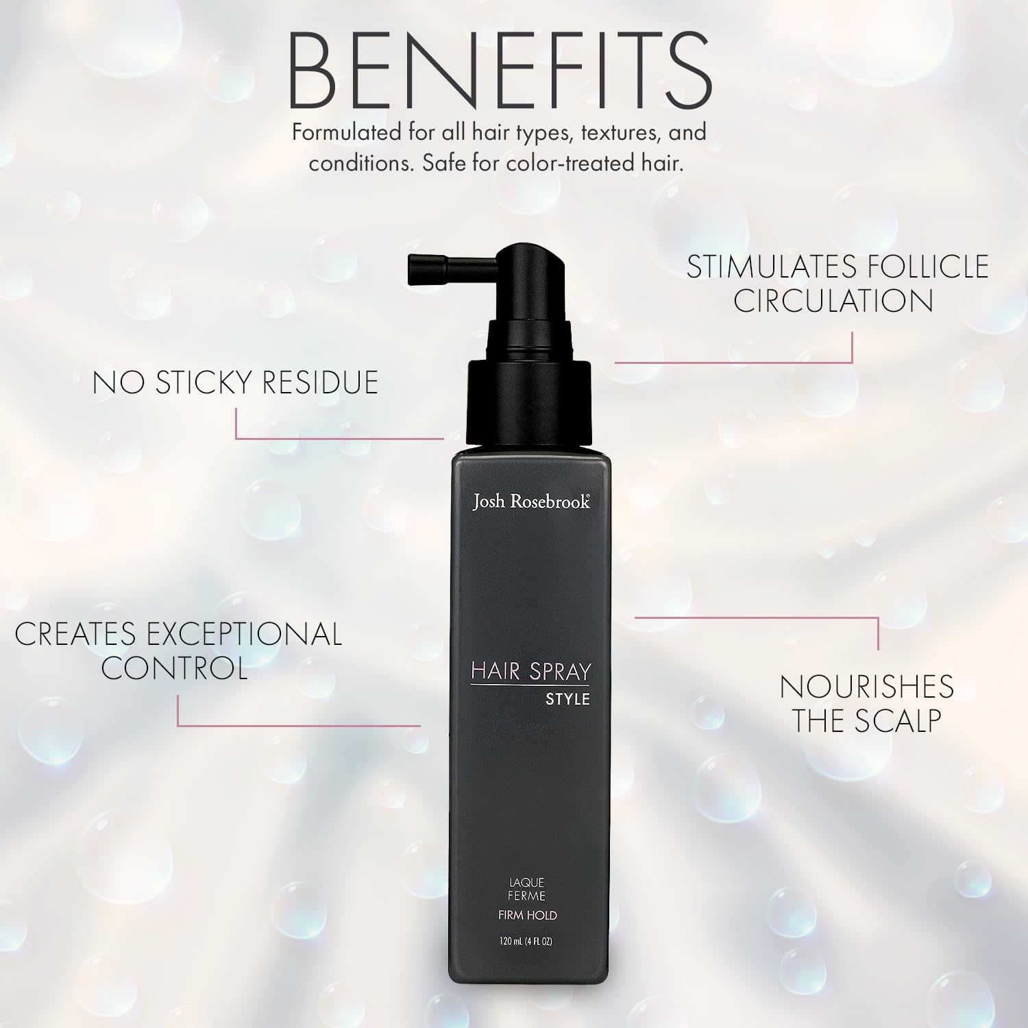 Aplicación del Hair Spray en las manos para control suave