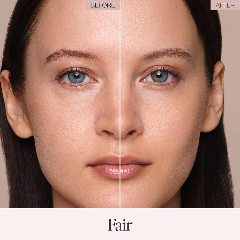 Jouer Fair shade pressed powder close-up showing natural matte coverage.