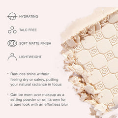Jouer matte finish blurring powder delivers a refined complexion with a soft, oil-control look.