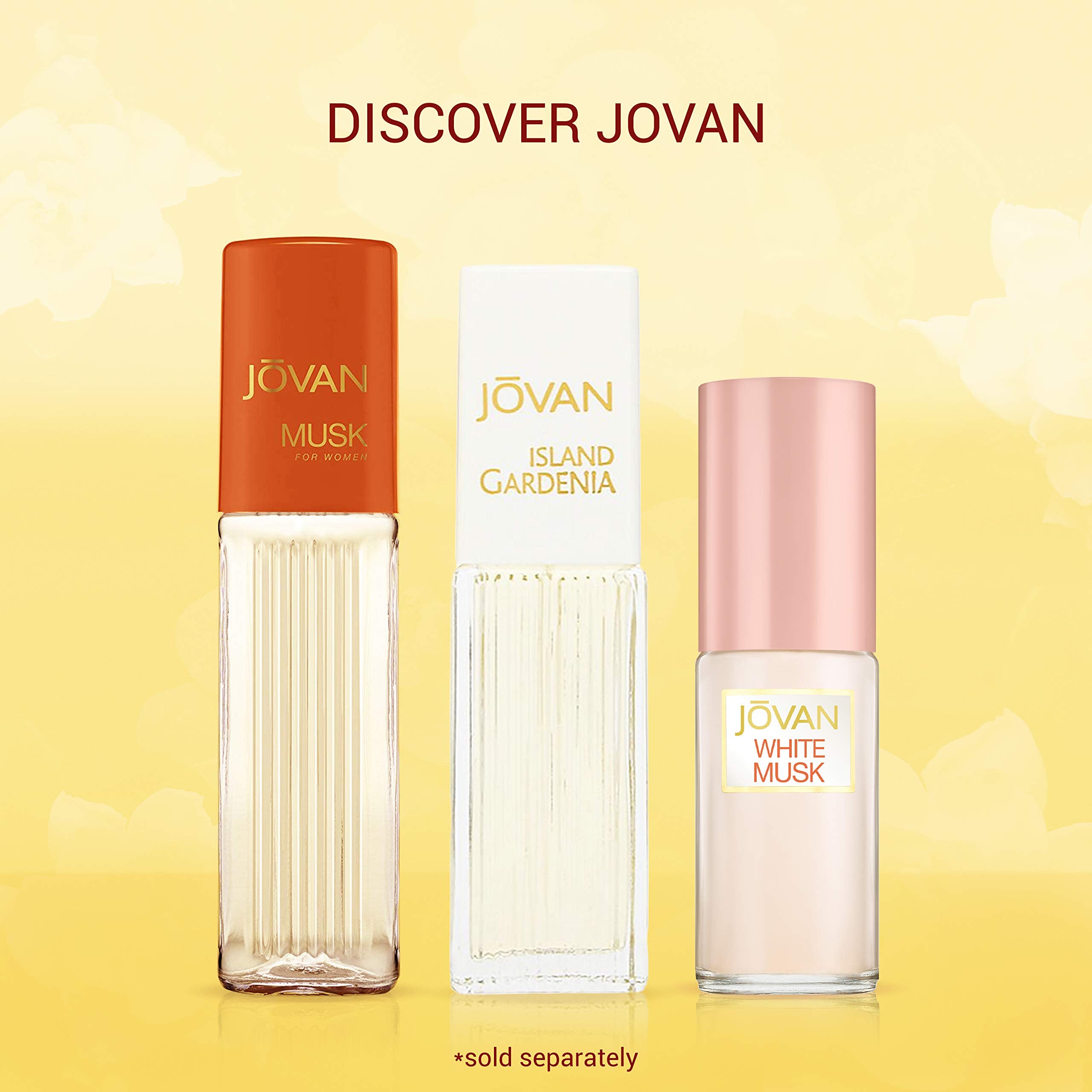 Iconic glass bottle of Jovan Island Gardenia captures a garden fragrance vibe.