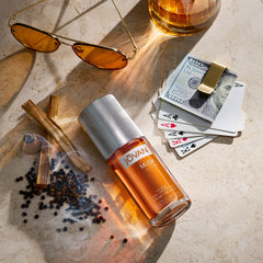 Jovan Musk for Men bottle closeup label highlighting luxury amber musk
