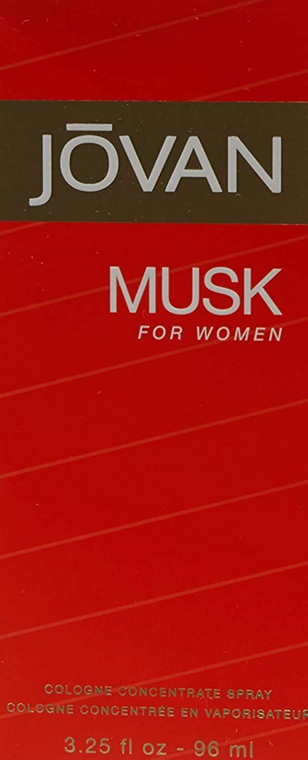 Jovan Musk for Women bottle front showcases iconic design and lasting scent.