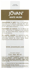 Jovan White Musk cap detail, premium packaging.