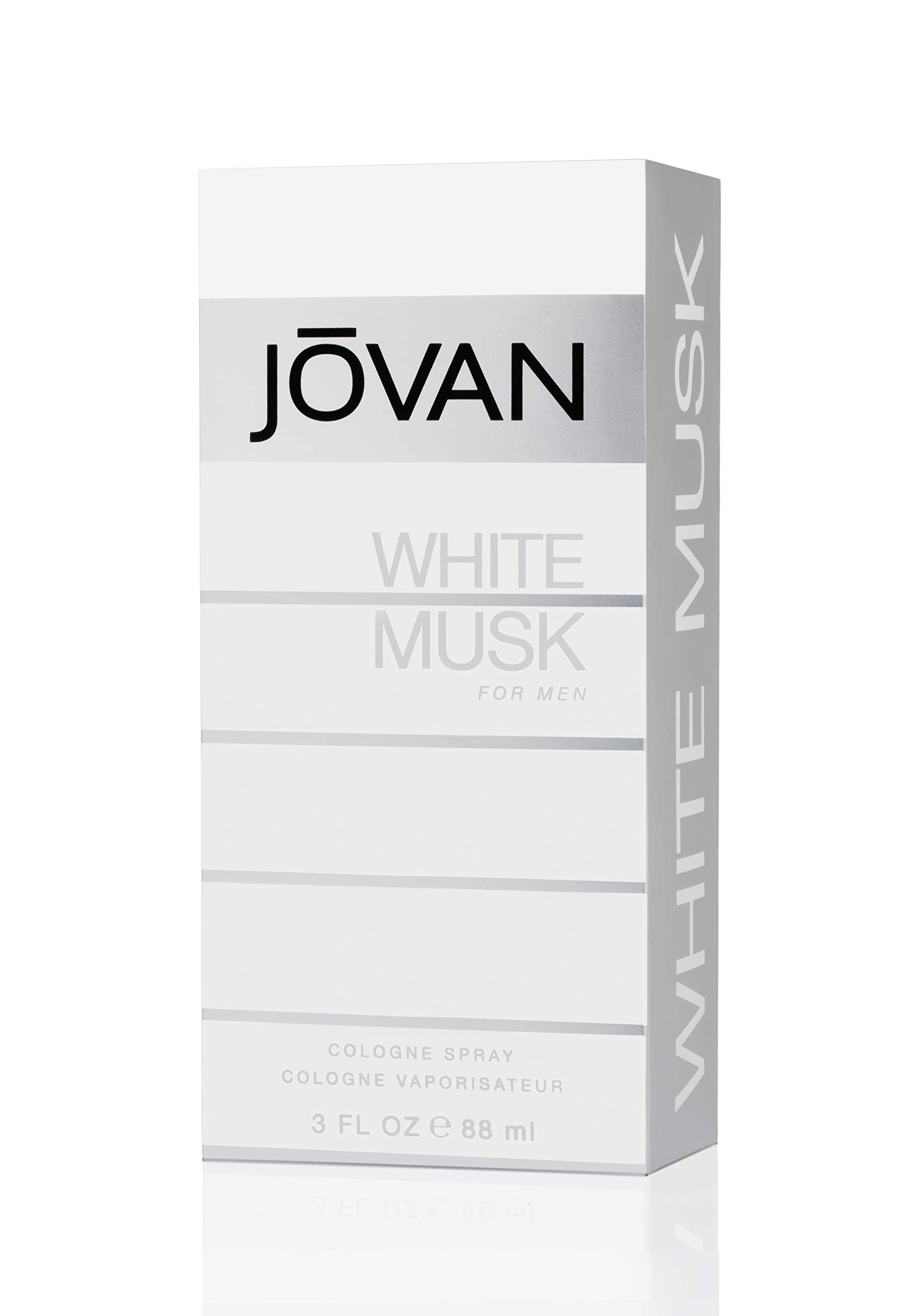 Close-up of Jovan White Musk cap and bottle detail, timeless masculine design.