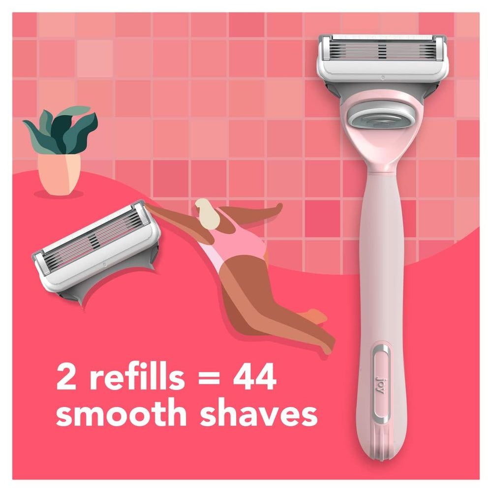 Pivoting JOY razor head following body contours