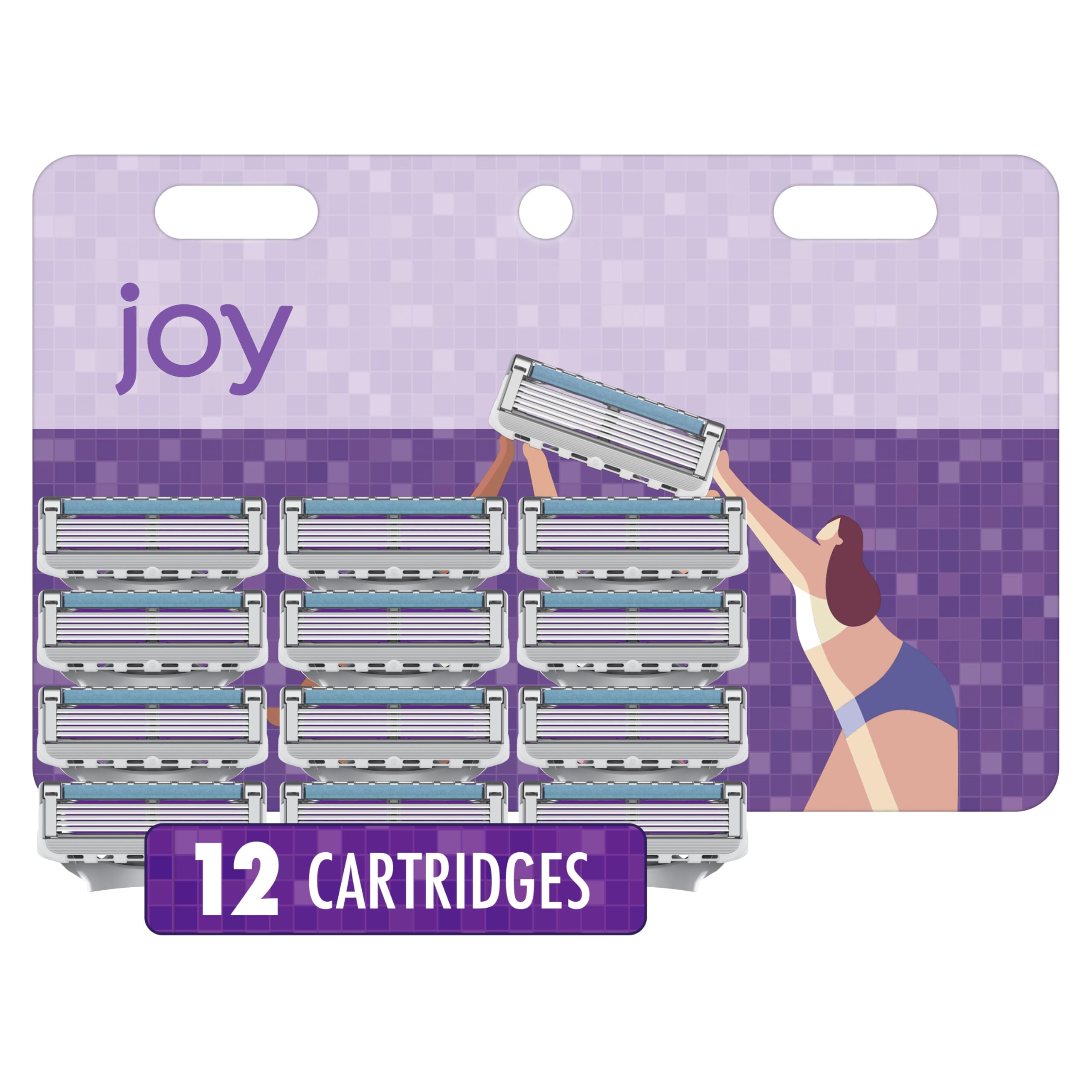 JOY razor refills with five blades deliver a close shave for smooth skin.