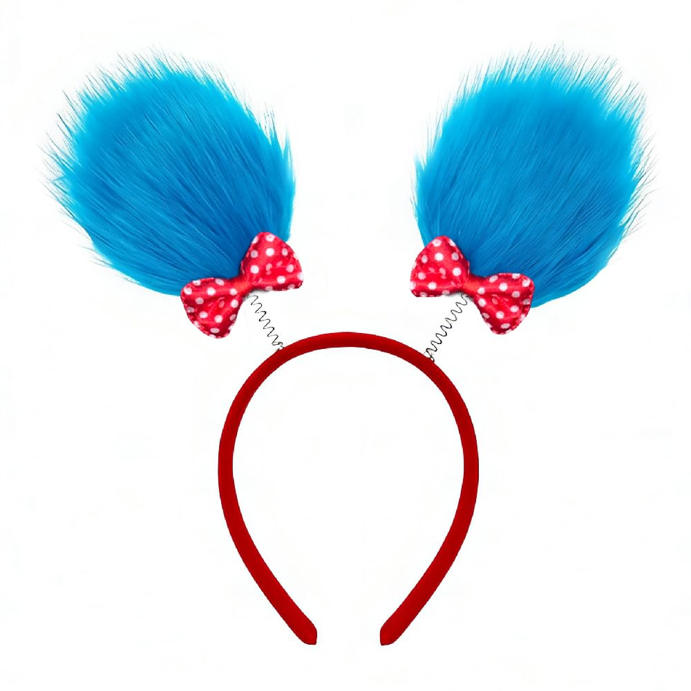 JOYCREDIBLE diadema azul con pompones para fiestas y looks festivos.