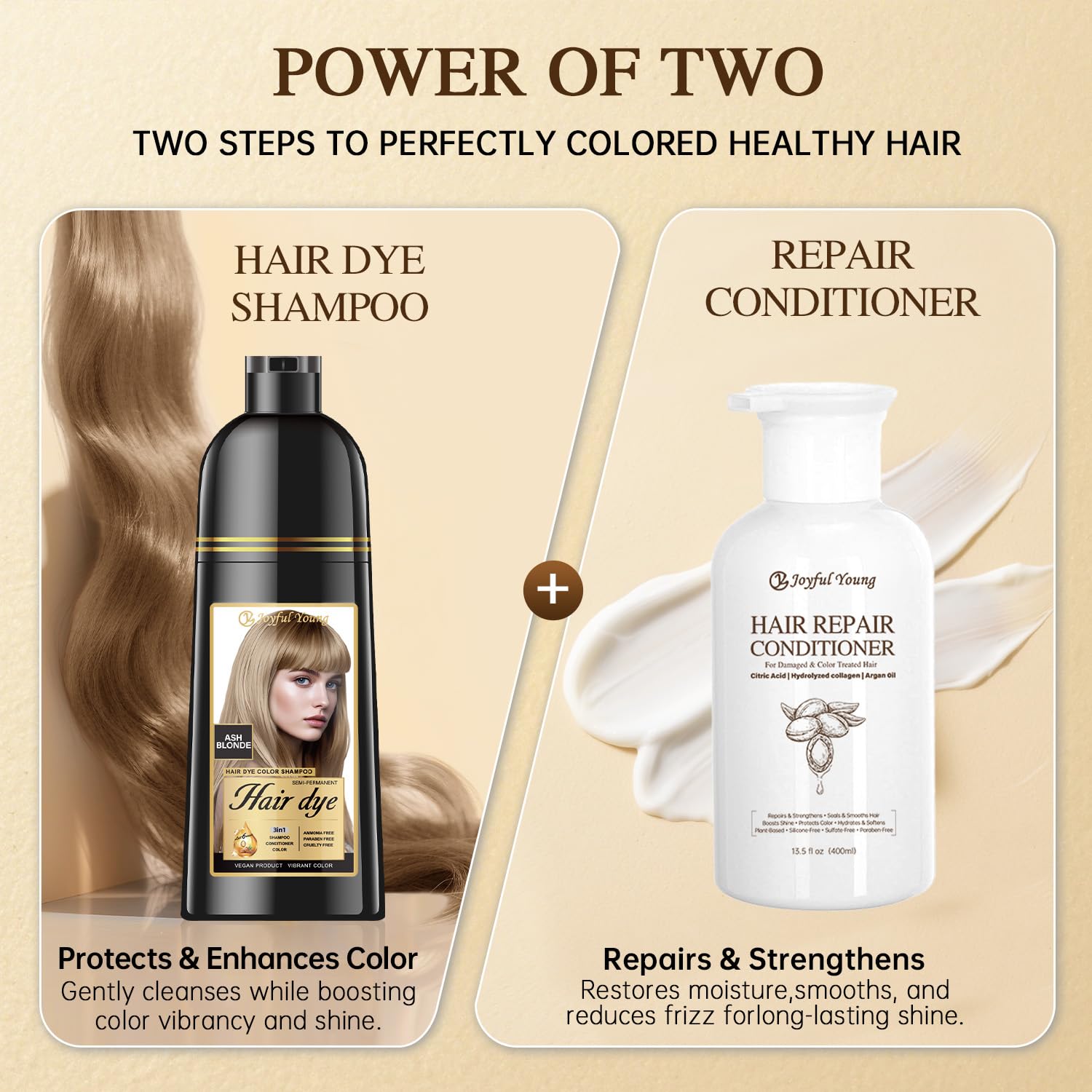 Joyful Young beard and scalp use for natural-looking gray-blonde tone