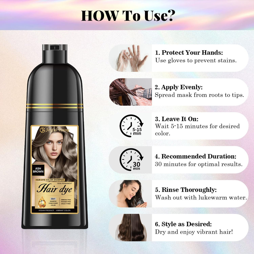 Canas mezcladas con tono ceniza gracias al color depositado de Joyful Young