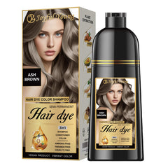 Joyful Young champú tinte marrón frío en botella, tono neutro para canas