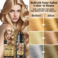 Joyful Young Golden Blonde Shampoo color deposit highlights gray blending with sun-kissed glow