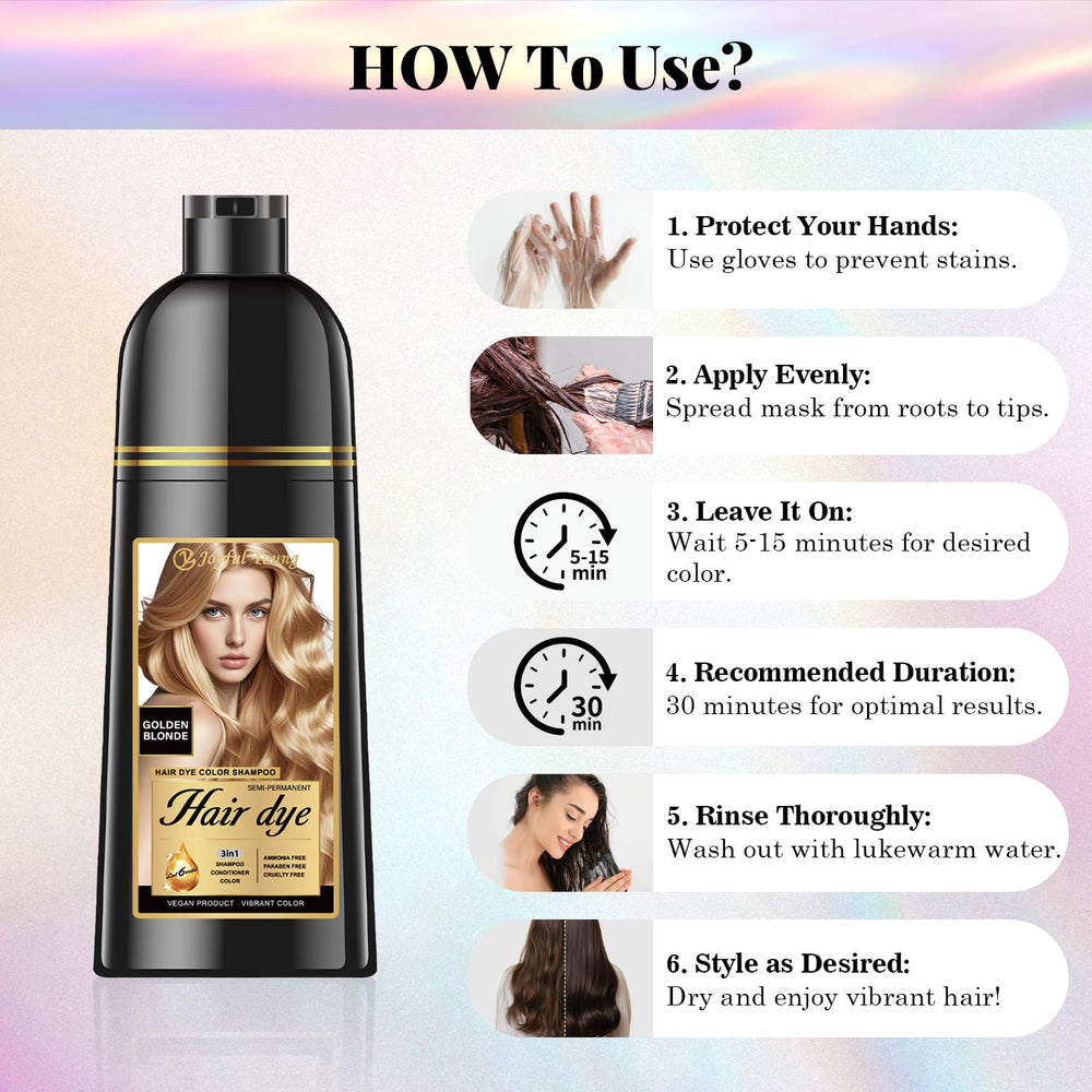Joyful Young Golden Blonde Shampoo gray-blend result delivers softer, brighter-looking hair