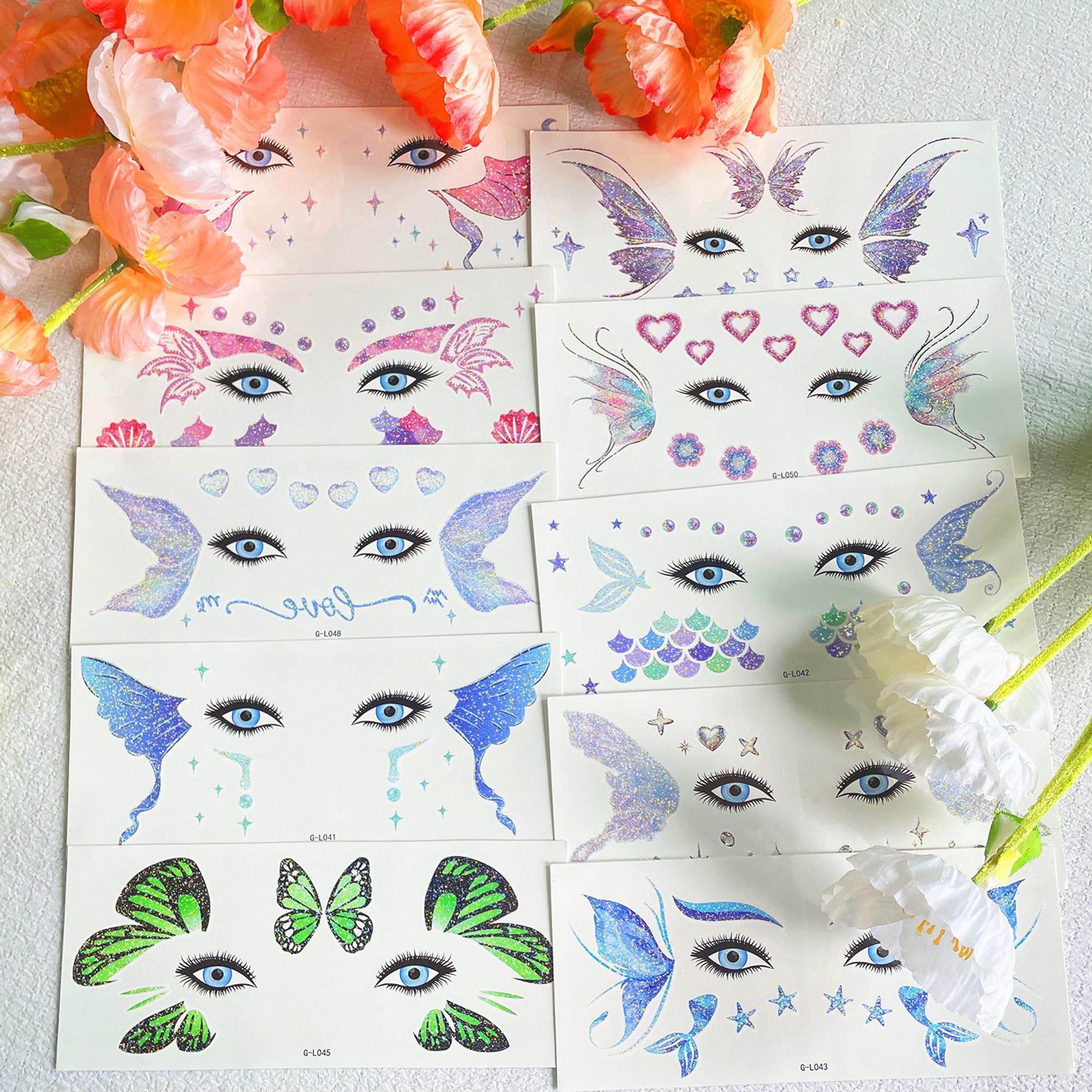 JoyfulGlam eye tattoo application for quick, vivid facial sparkle at events