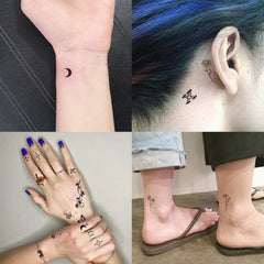 JoyfulGlam tatuajes-mariposas-y-aves: acentos elegantes para un look nocturno.