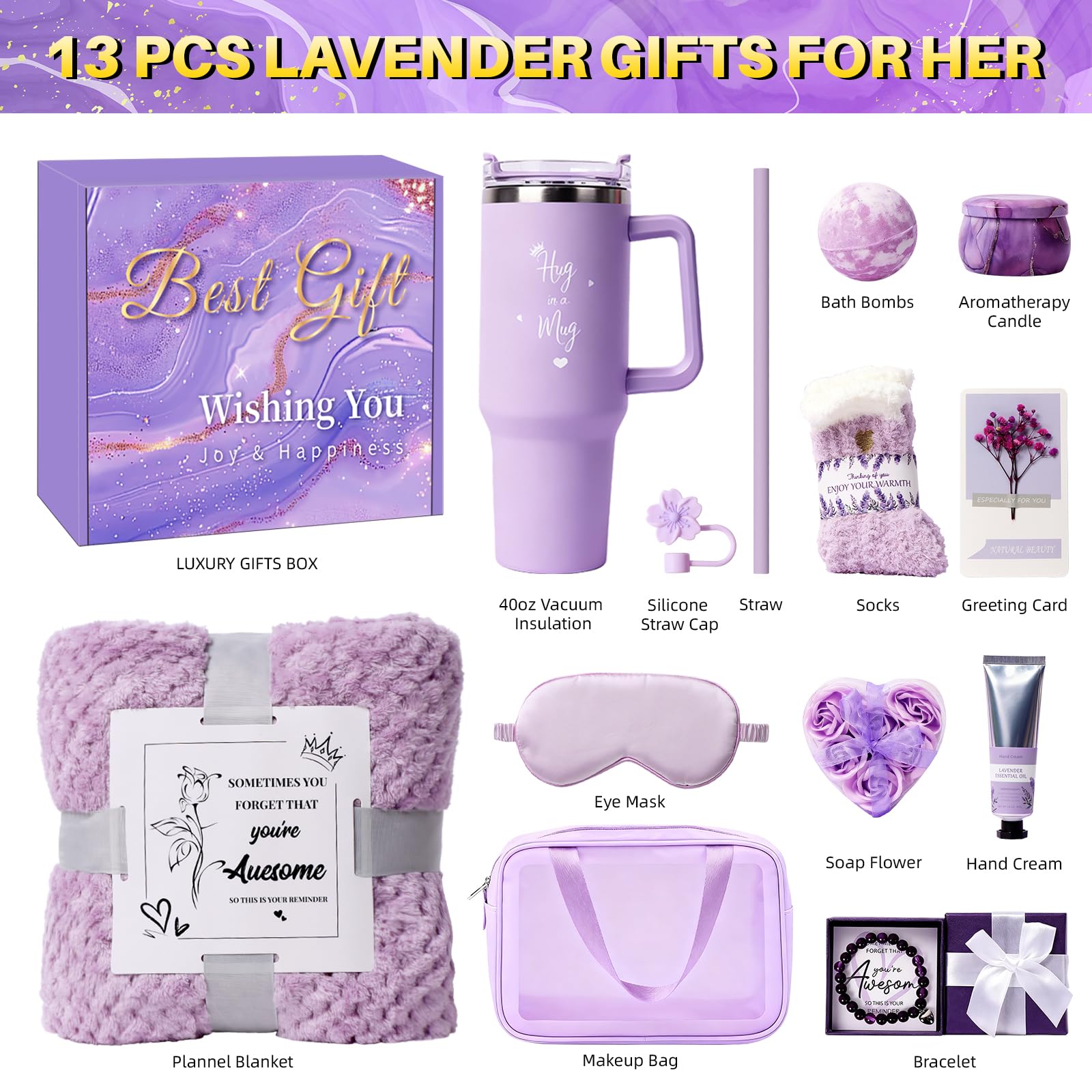Joyvella lavender collection insulated tumbler — refreshing beverage experience at home