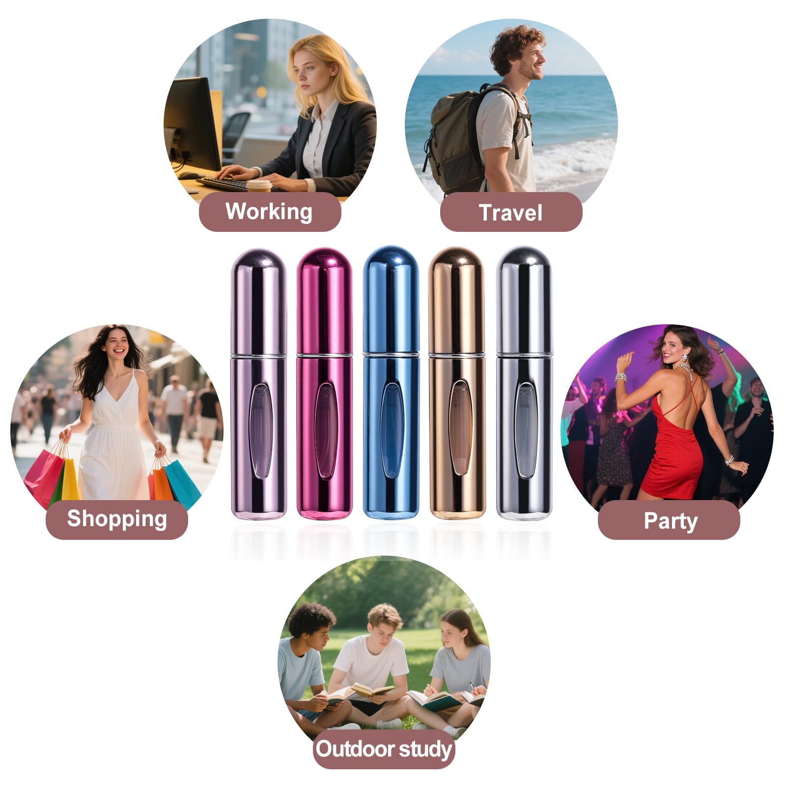 JPNK travel bottle set of five for versatile fragrances