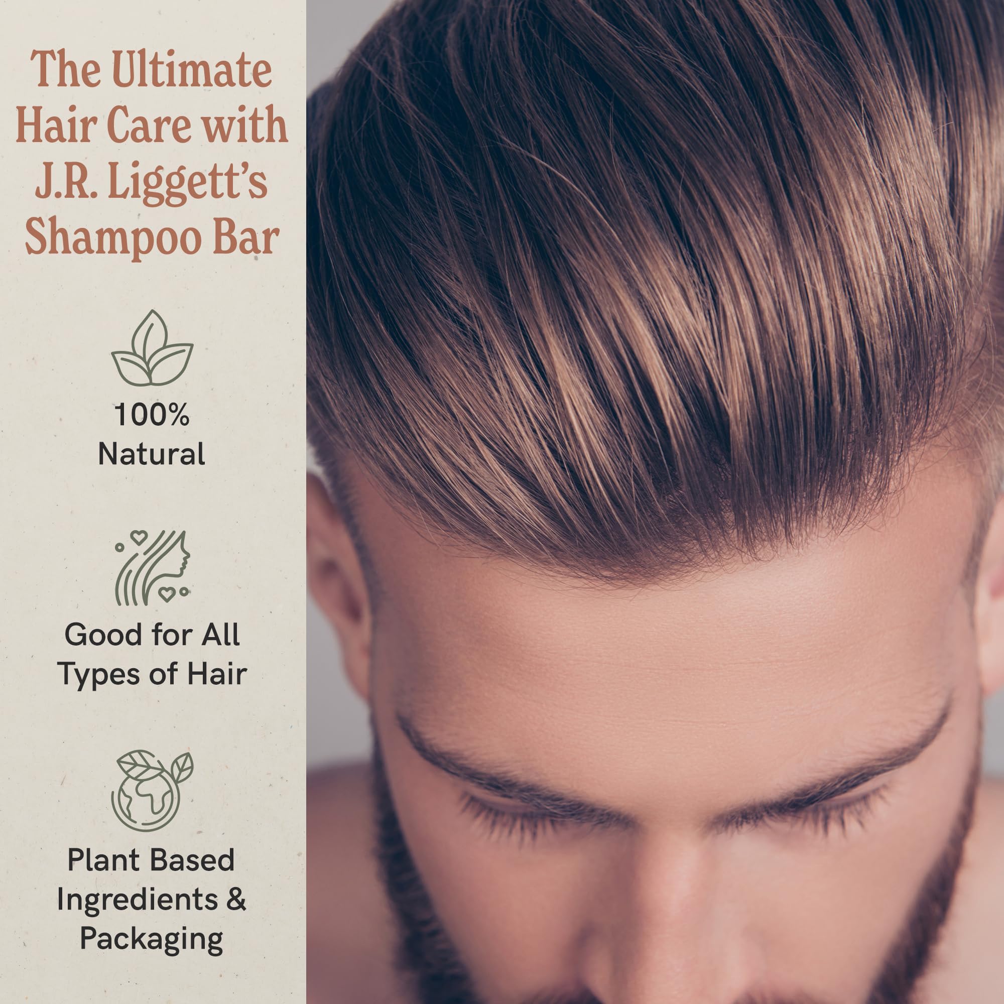 J.R.LIGGETT'S champú en barra cuida cuero cabelludo sensible y cabello suave.