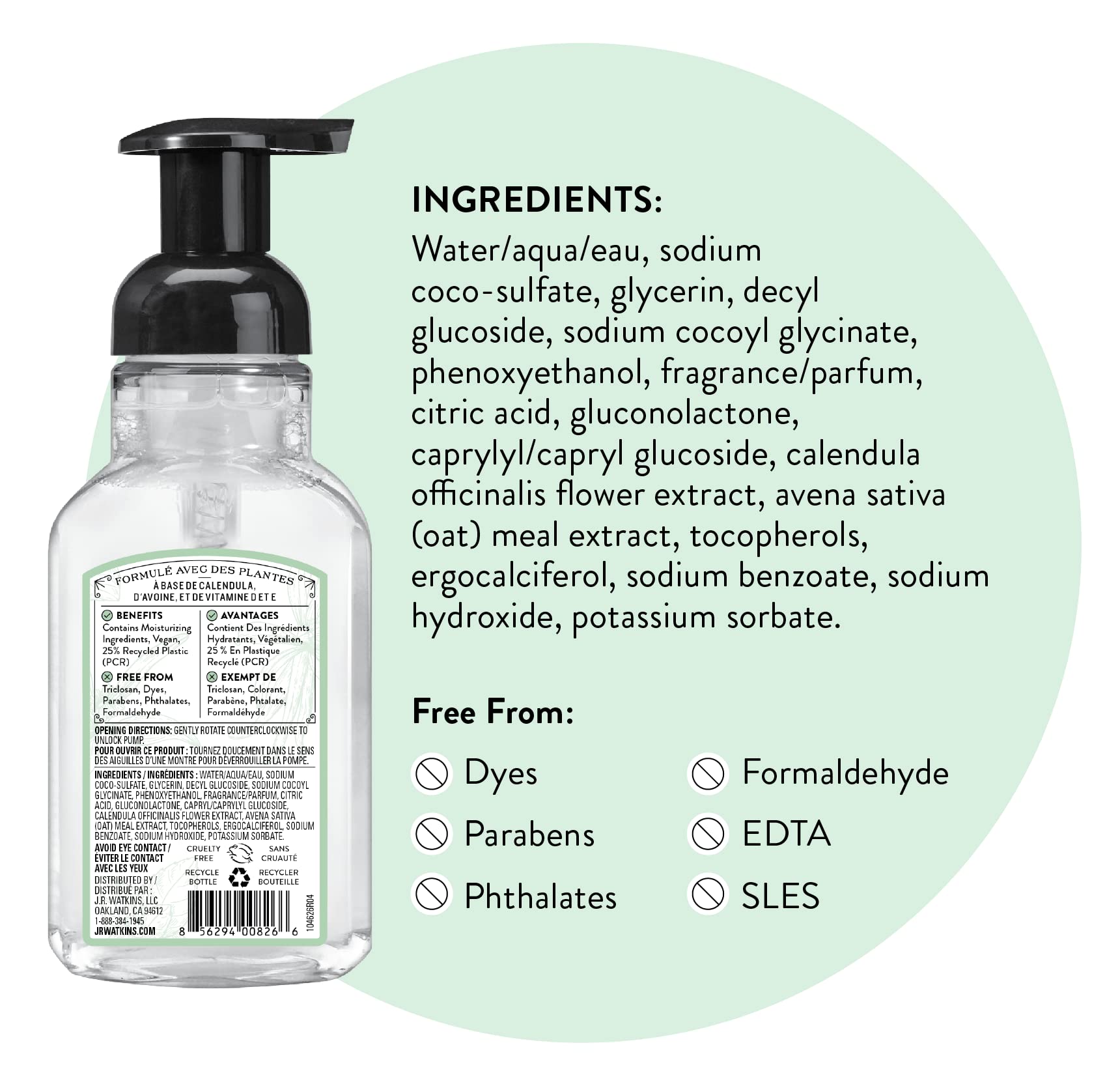 Aroma de menta y vainilla envolvente para lavado diario.