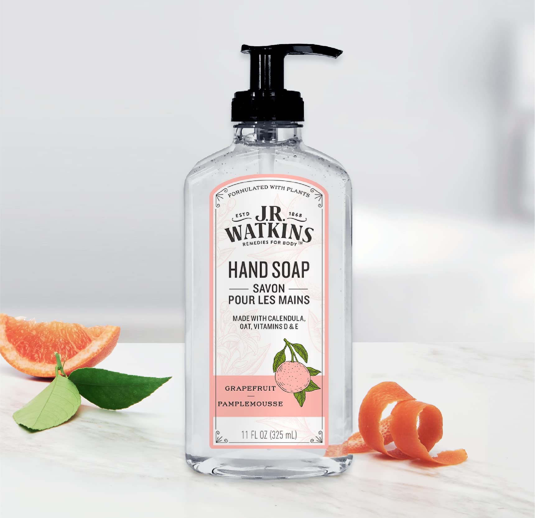 Gel de manos J.R. Watkins Pomelo, ideal para uso diario en casa
