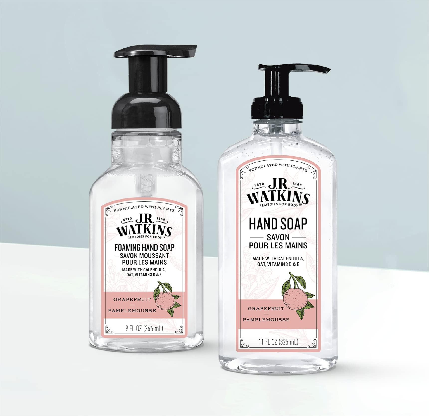 J.R. Watkins pomelo gel limpiador de manos, aroma cítrico revitalizante