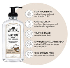 Fragancia tropical de Coco de J.R. Watkins, perfuma manos tras cada lavado