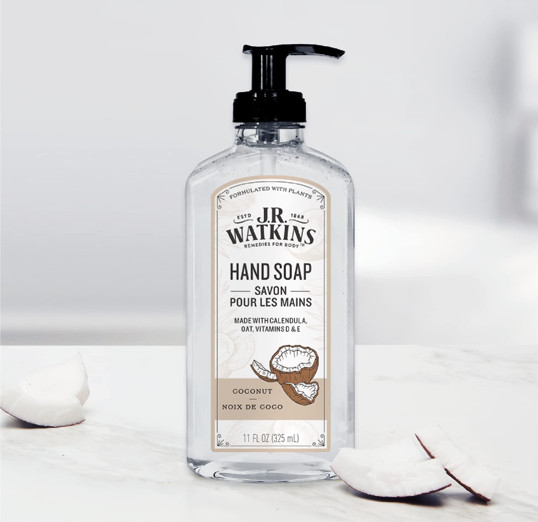 Aroma vigorizante con J.R. Watkins Coco para uso diario sin irritación