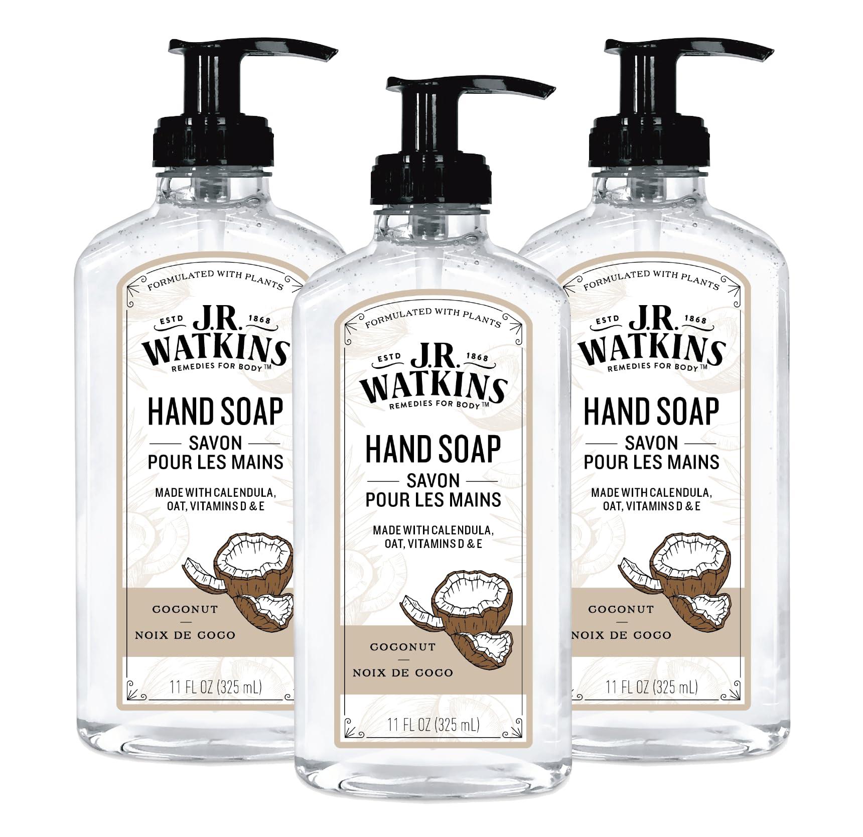 J.R. Watkins Gel para Manos Coco en envase práctico para uso diario