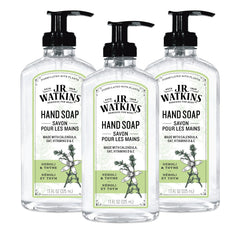 Botella de gel de manos J.R. Watkins Neroli y Tomillo con aroma suave para uso diario.