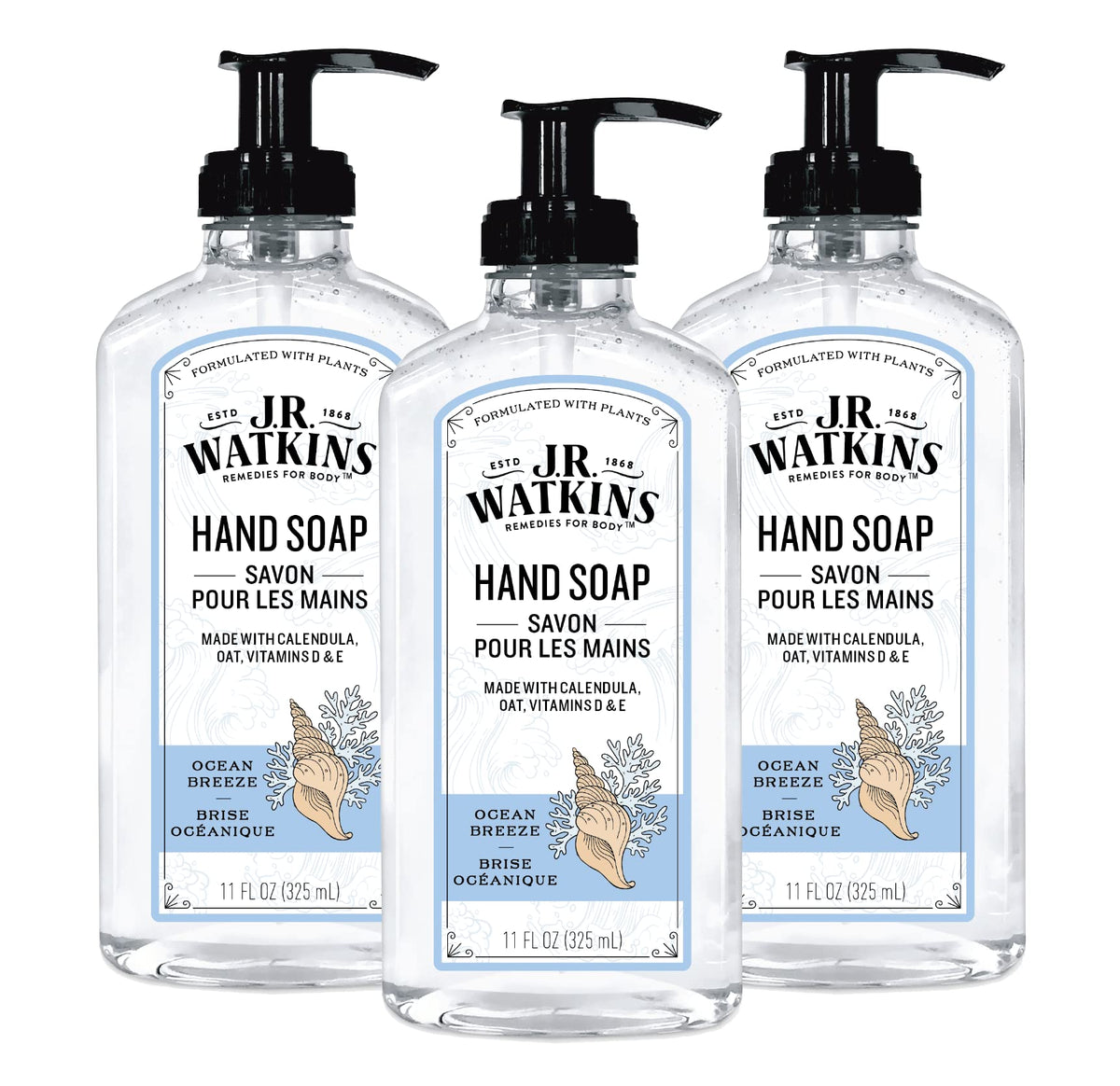 J.R. Watkins gel de manos Brisa Marina en frasco para uso diario