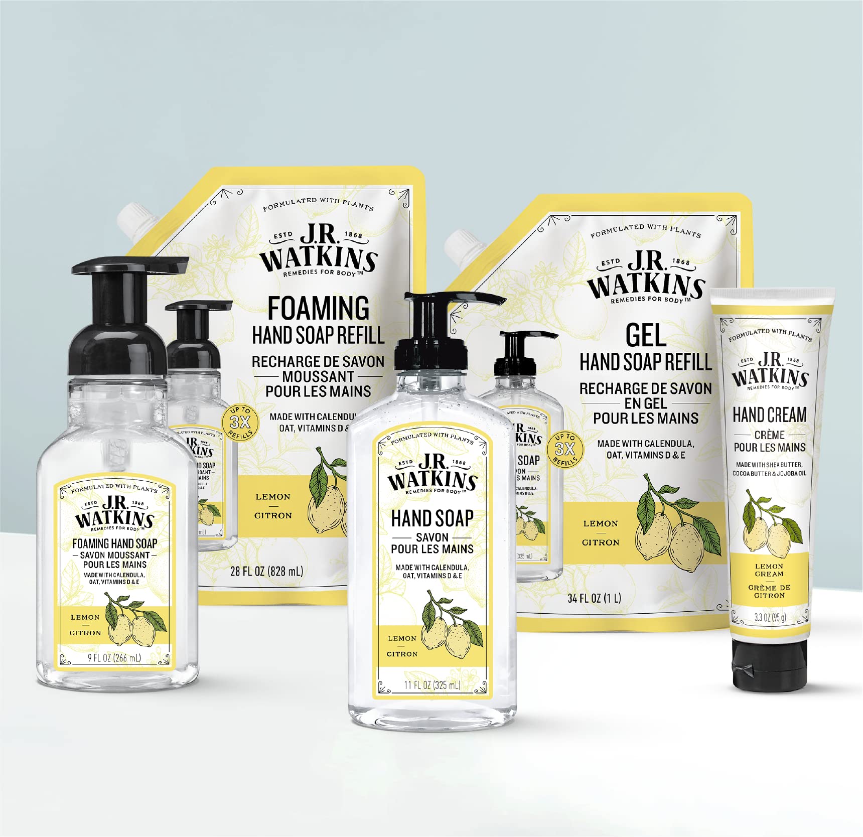 J.R. Watkins jabon limon aroma refrescante ideal para cada lavado.