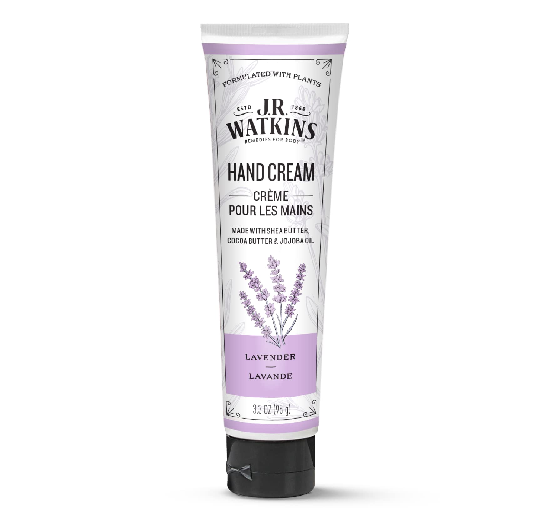 J.R. Watkins Lavender Hand Cream jar close-up showing rich hydration