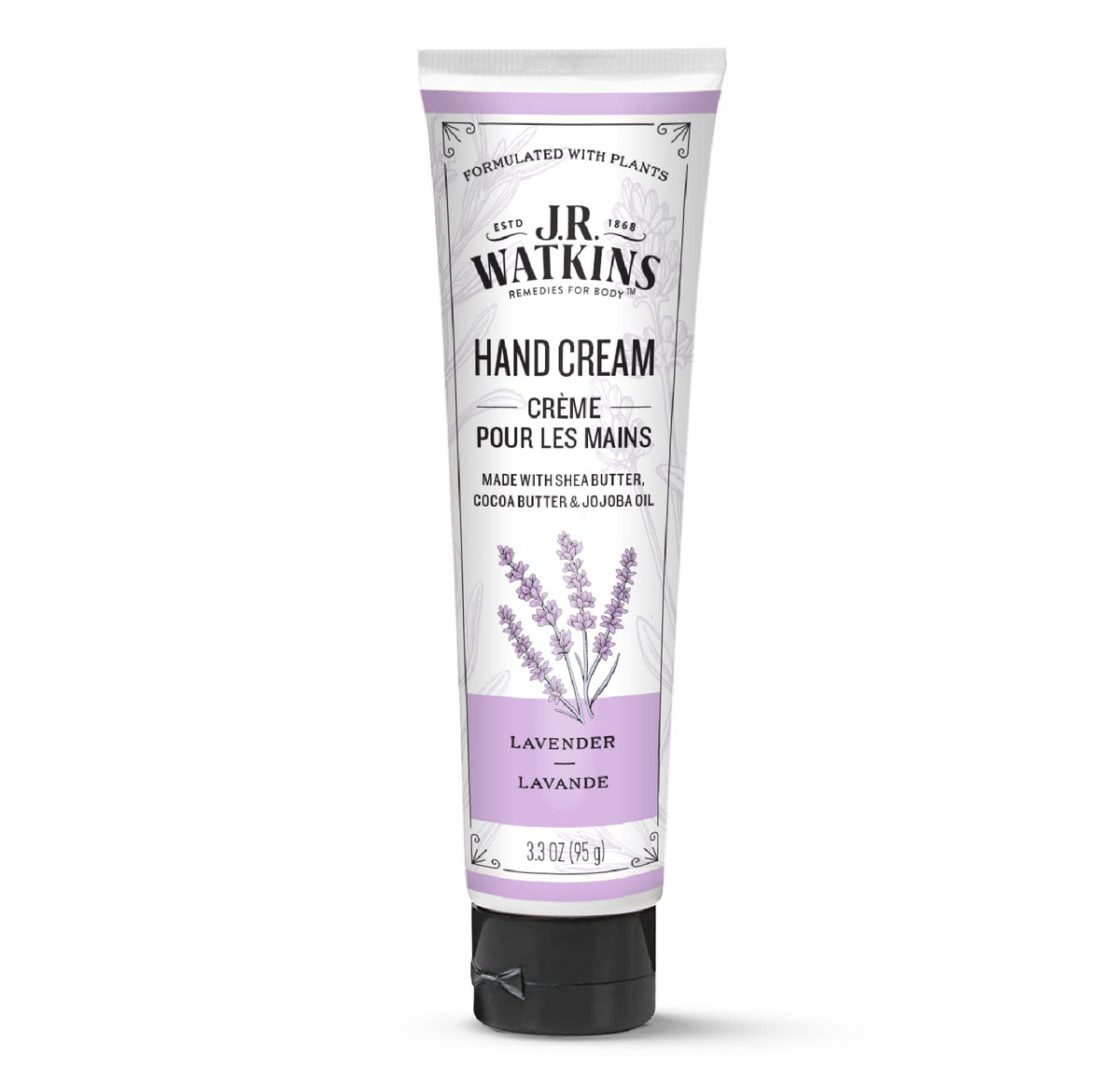 J.R. Watkins Lavender Hand Cream jar close-up showing rich hydration