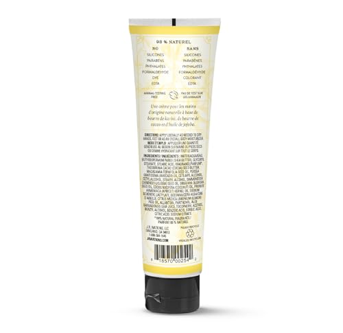 J.R. Watkins Lemon Cream ingredients close-up highlighting shea, cocoa, and avocado.