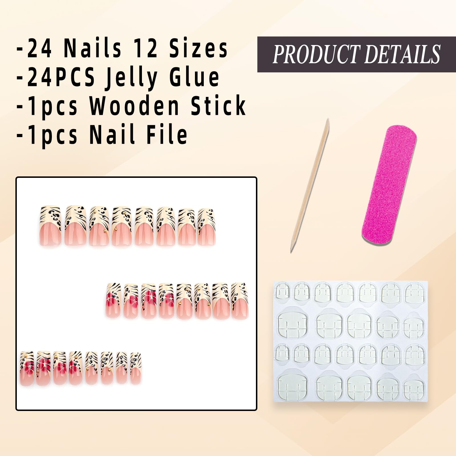 Jremg long-square nails with 3D gold pearl accents