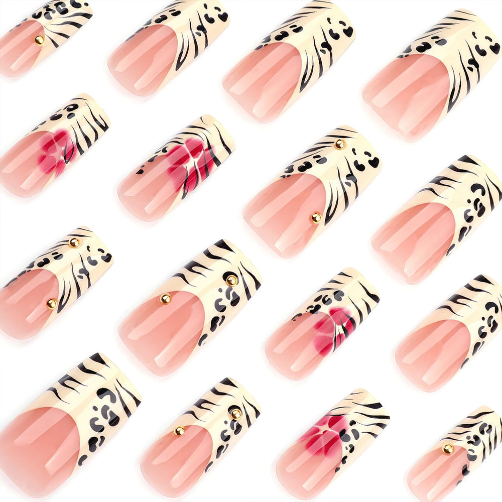 Jremg red flower accent nails with sparkling design