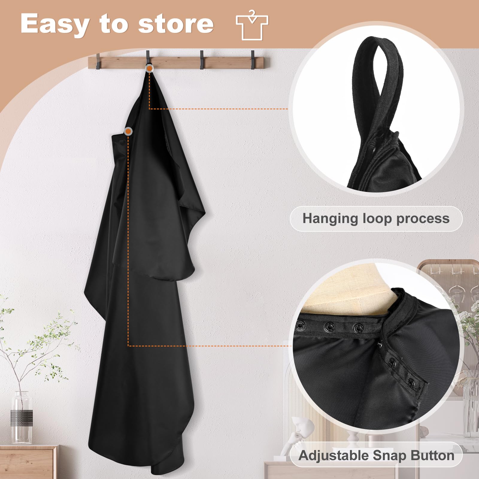 JSAZCKC stain-resistant, waterproof finish protects clothes during coloring and styling.