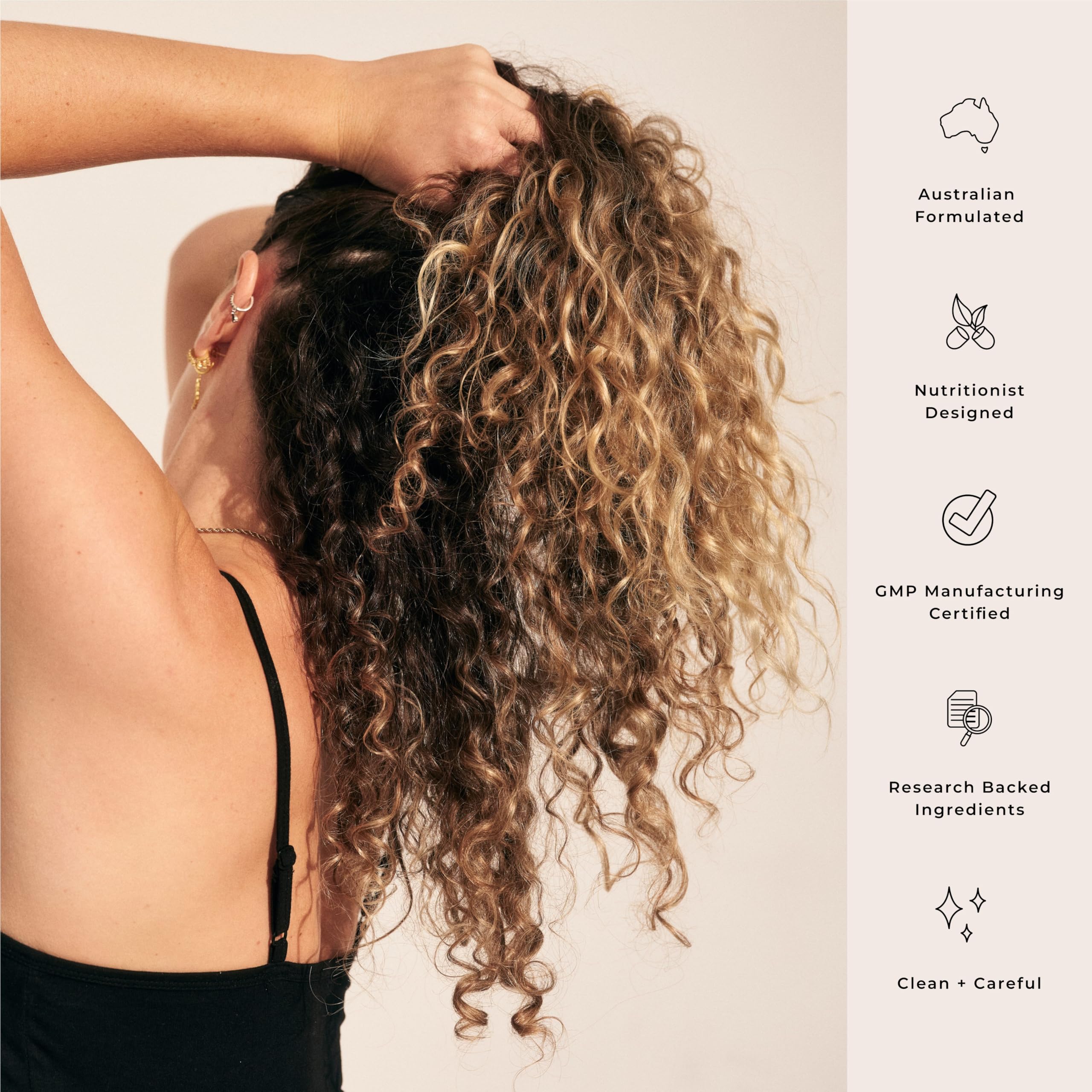 JSHealth Nourishing Conditioner bottle finish shows shiny, luscious hair