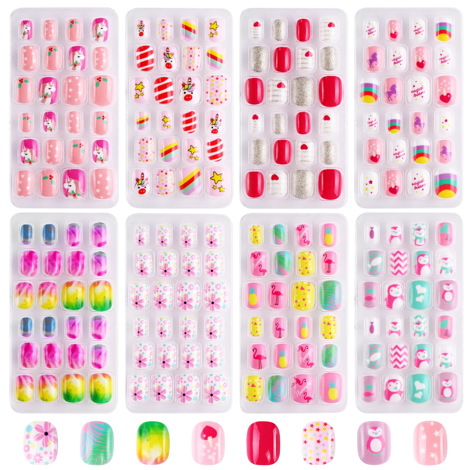 Jsiallye uñas infantiles con brillo listas para usar, ideales para fiestas.