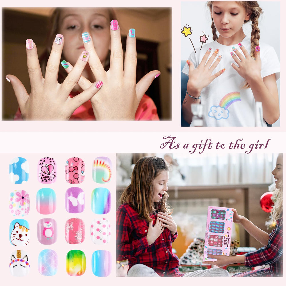 Jsiallye conjunto de uñas con varios tamaños y diseños divertidos.