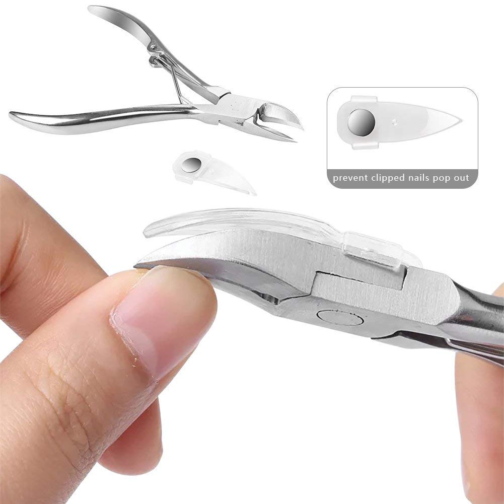 JTIEO nail clippers and file combo with lever mechanism for quick, easy trims